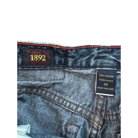 Vintage Y2K Abercrombie & Fitch 1892 Womens Blue Denim Straight-Leg Button-Fly J - Picture 5 of 5